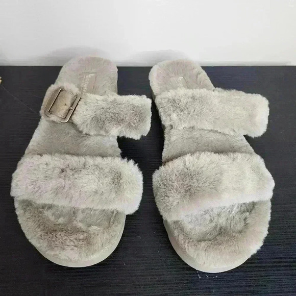 Koolaburra UGG Buckle Slide Sandals Furr-ah Amphora Size 9 UGGS Slippers - Picture 2 of 6